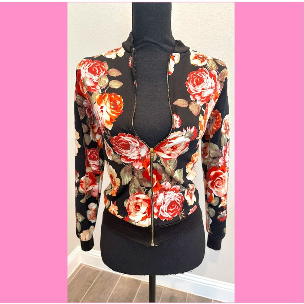 Floral Bomber Jacket - Love Is Sweet